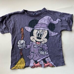 Cotton On Disney Collab Purple Minnie Mouse Witch Costume T-Shirt Size 4